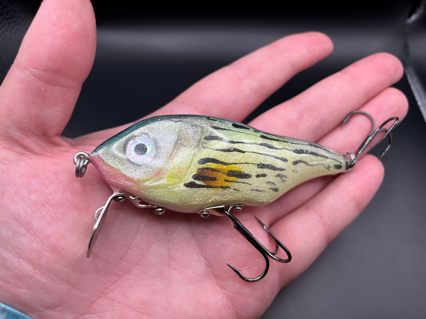 Rattling metal lipped yellow bass crank bait